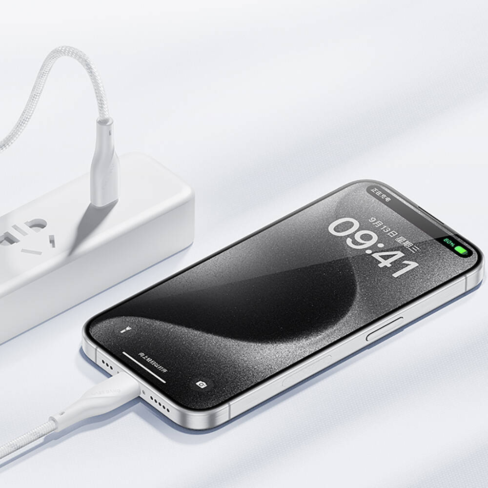 Casebang Type-C To Lightning Hızlı Şarj Özellikli Örgülü 27W PD Kablo 2m - 1