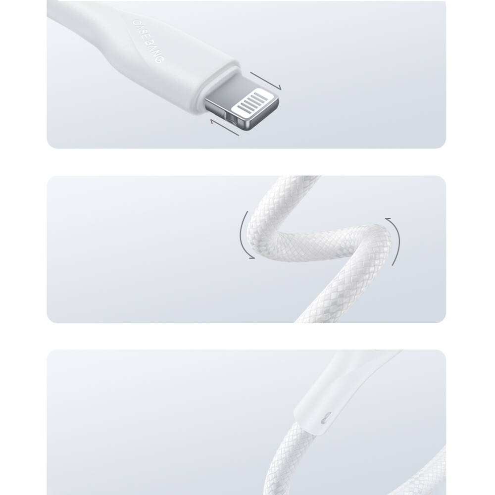 Casebang Type-C To Lightning Hızlı Şarj Özellikli Örgülü 27W PD Kablo 2m - 6