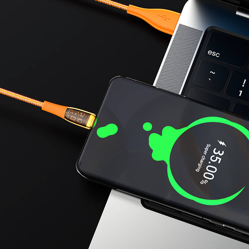 Recci RTC-P19CC Amber Serisi Type-C to Type-C PD 100W Şeffaf Tasarım Şarj ve Data Kablosu 1.5M - 7