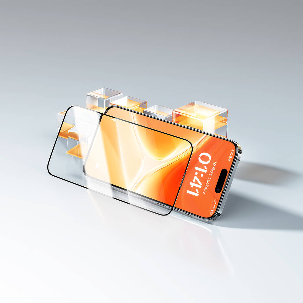 Apple iPhone 14 Plus Uyumlu Wiwu GT-008 Polimer Oleofobik Kaplama Şeffaf Pürüzsüz Temperli Cam Ekran Koruyucu 10'lu Paket - 5