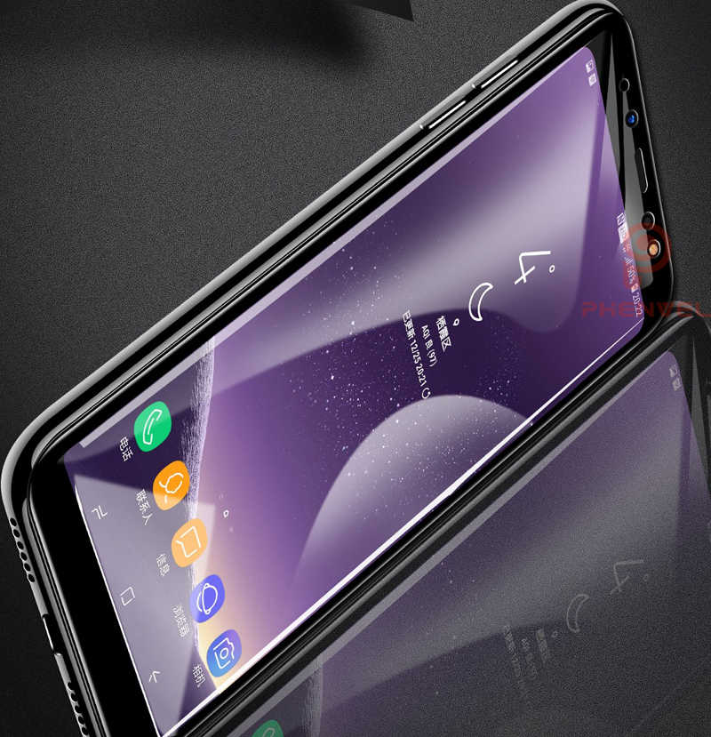 Samsung Galaxy A8 2018 Uyumlu Zore Kenarları Kırılmaya Dayanıklı Cam Ekran Koruyucu - 1