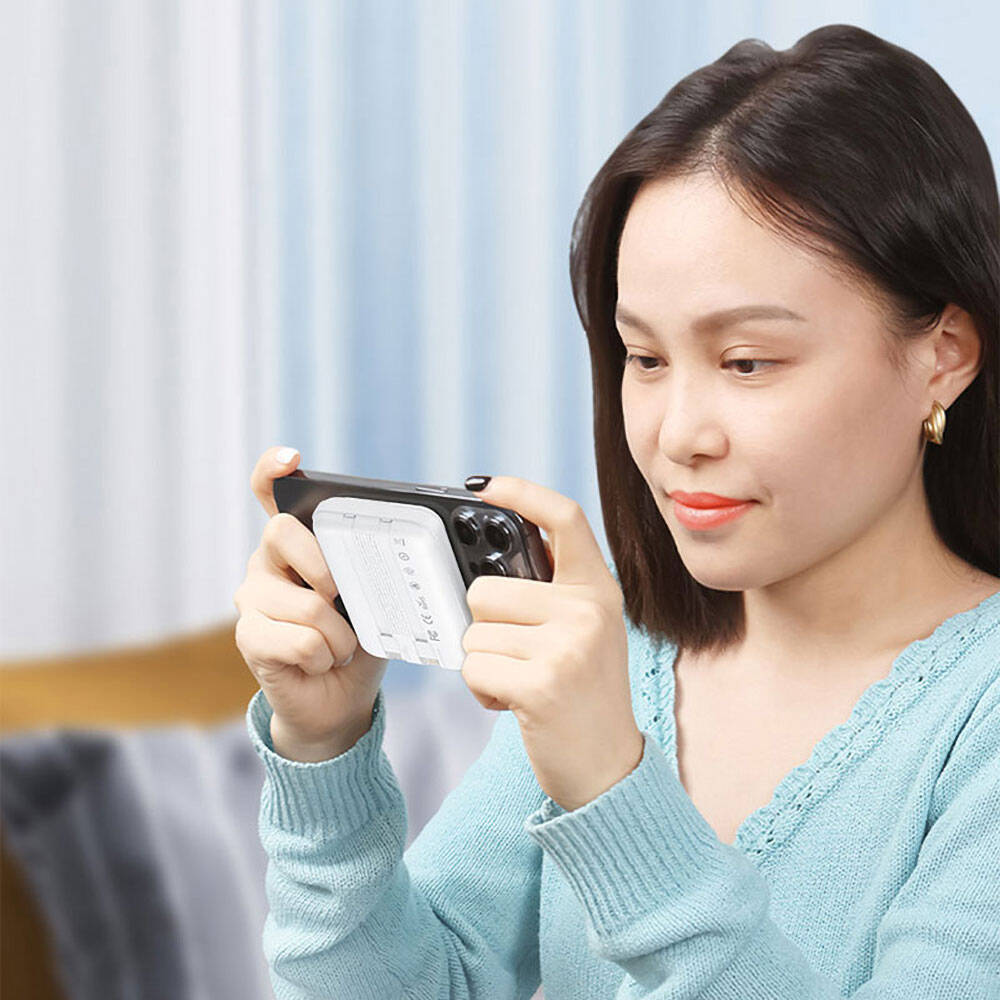 Recci RPB-W10 Polaris Serisi Çift Kablolu LED Dijital Göstergeli Wireless Powerbank 15W 10000mAh - 5