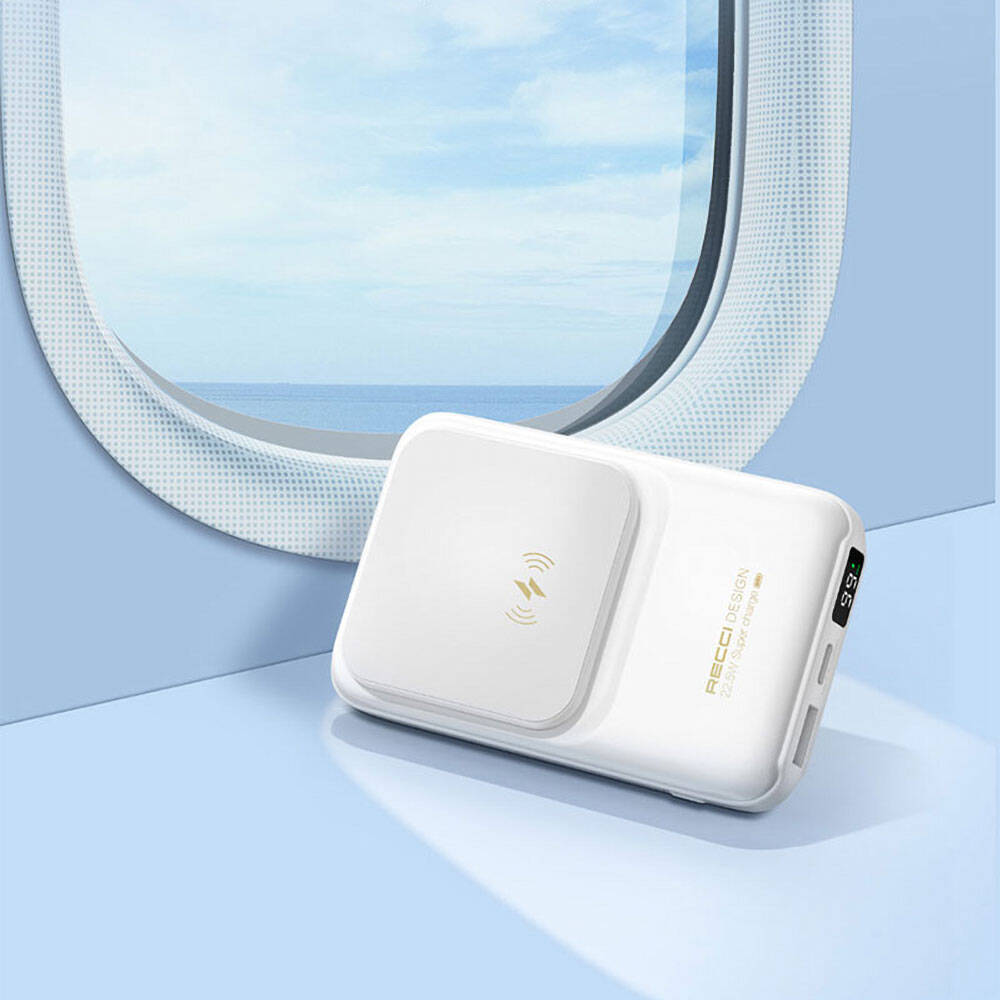 Recci RPB-W10 Polaris Serisi Çift Kablolu LED Dijital Göstergeli Wireless Powerbank 15W 10000mAh - 8