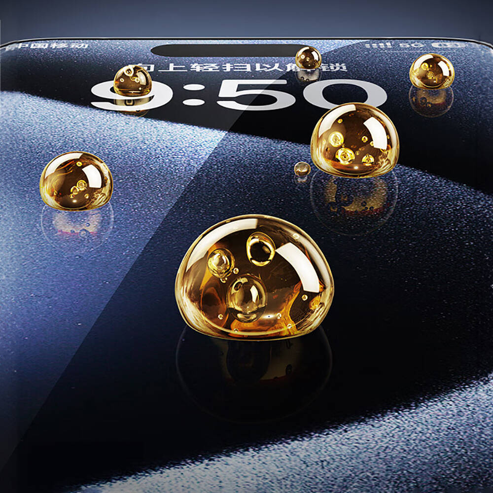 Apple iPhone 14 Pro Uyumlu Wiwu SQ-008 Oleofobik Easy Install Darbeye Karşı Dayanıklı Temperli Cam Ekran Koruyucu + Kolay Uygulama Aparatlı - 9