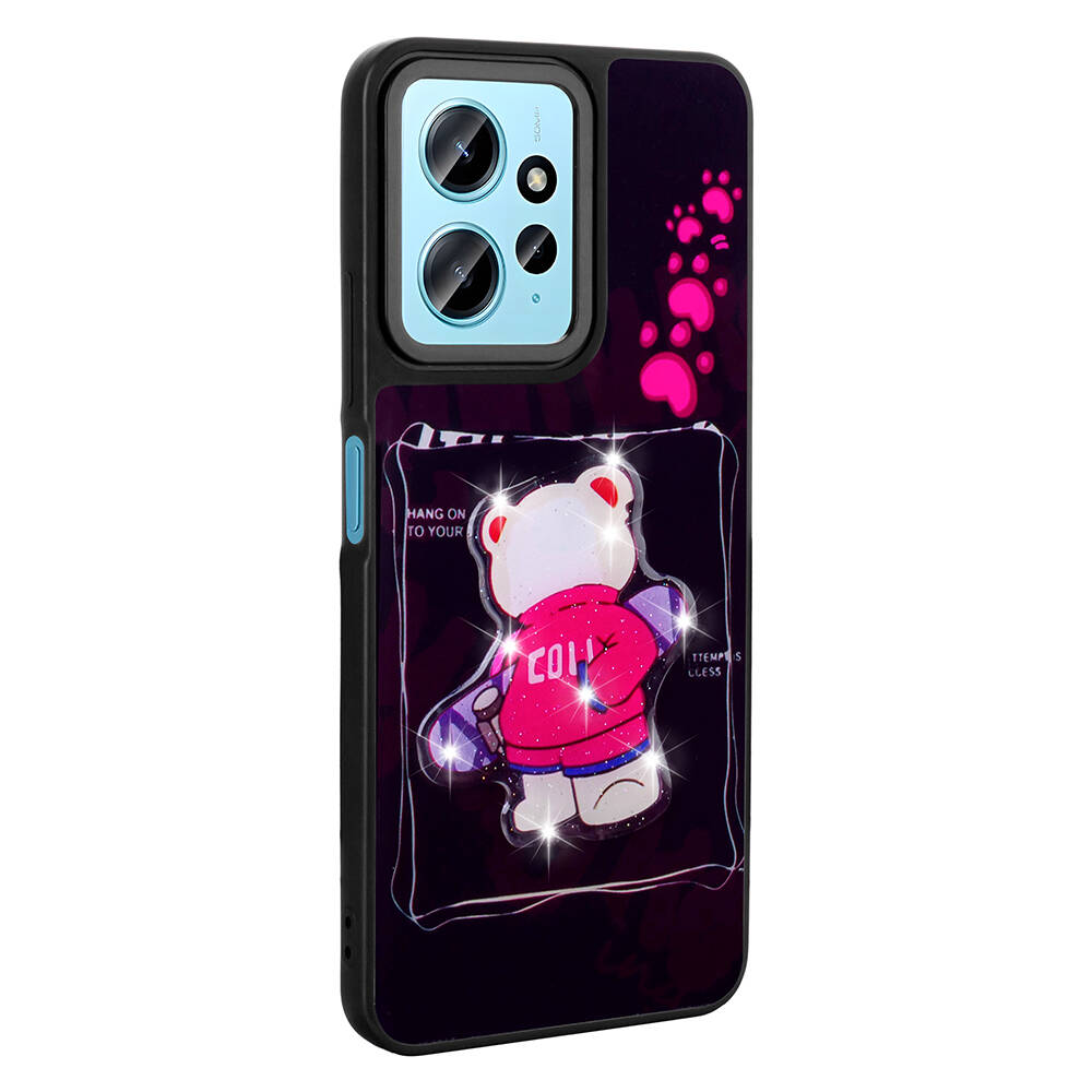 Xiaomi Redmi Note 12 4G Uyumlu Kılıf Parlayan Kabartmalı İkonik Figürlü Zore Amas Silikon Kapak - 4