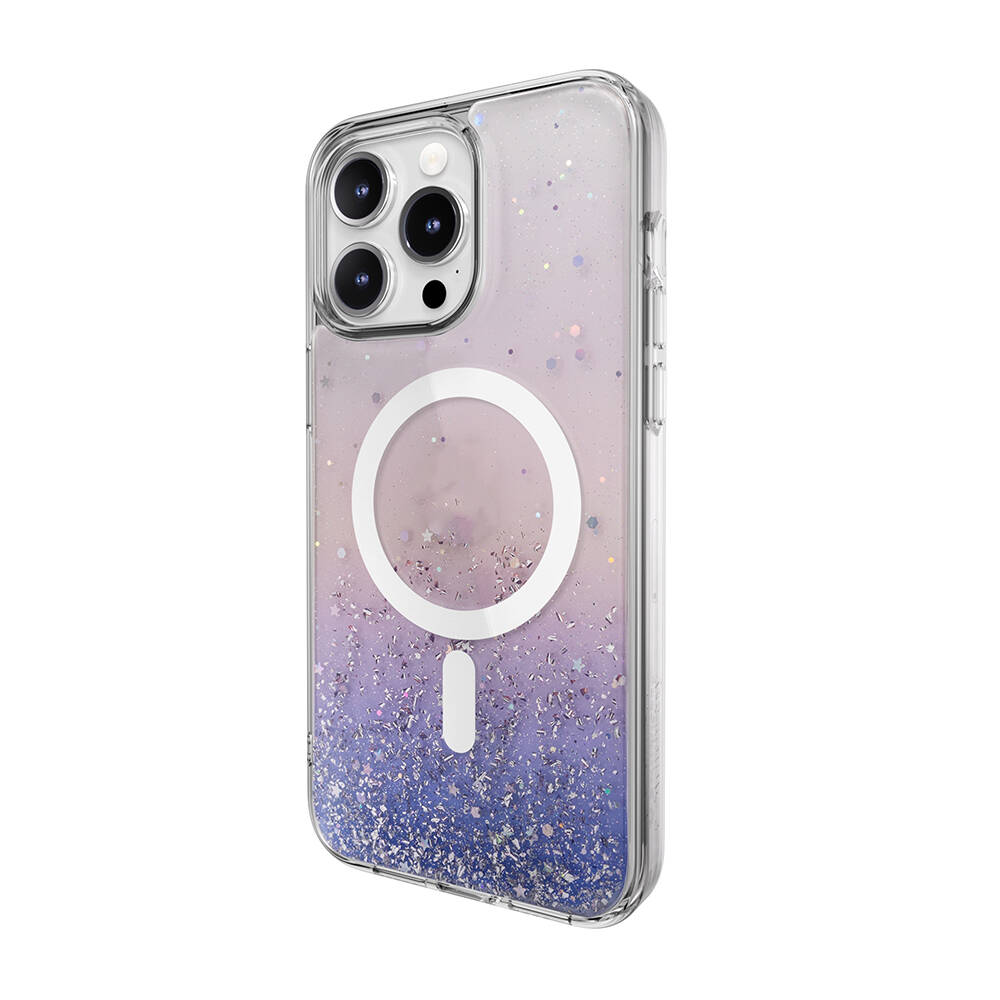 Apple iPhone 15 Pro Max Uyumlu Kılıf Magsafe Şarj Özellikli Parlayan Simli Şeffaf Lisanslı Switcheasy Starfield-M Kapak - 3