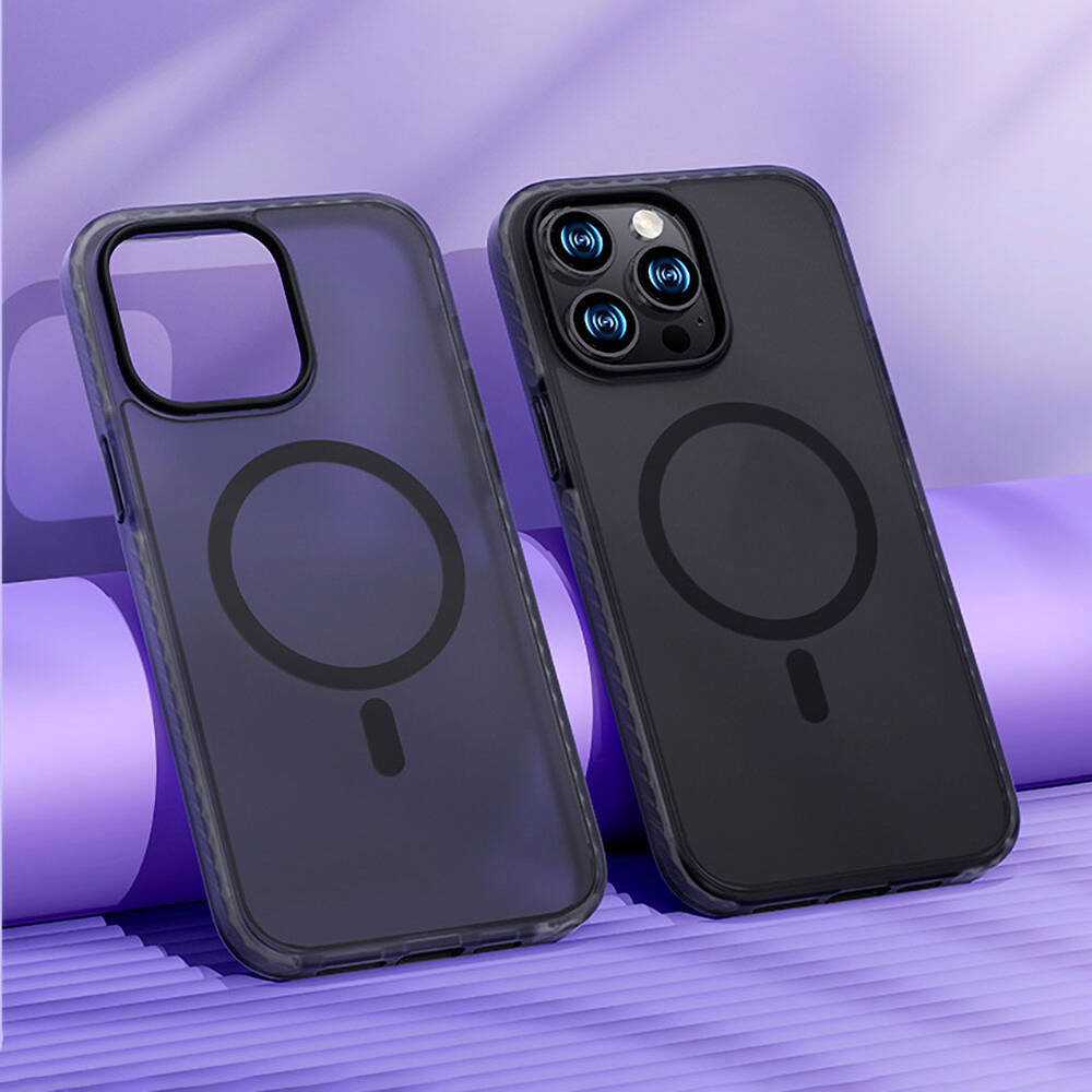 Apple iPhone 14 Pro Max Uyumlu Kılıf Magsafe Şarj Özellikli Mat Arka Yüzey Benks Drop Resistance Kapak - 4