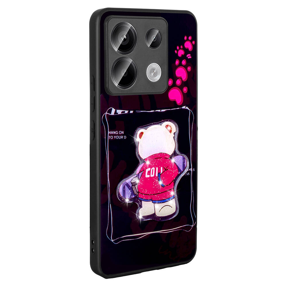 Xiaomi Redmi Note 13 Pro 5G Uyumlu Kılıf Parlayan Kabartmalı İkonik Figürlü Zore Amas Silikon Kapak - 3