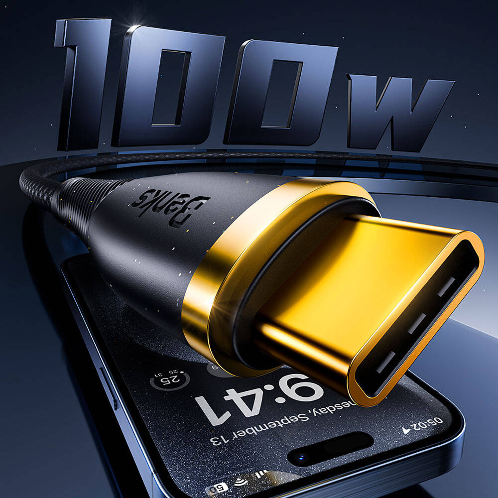 Benks D47 Type-C to Type-C PD 3.0 Örgülü Şarj ve Data Kablosu 100W 1 Metre - 2