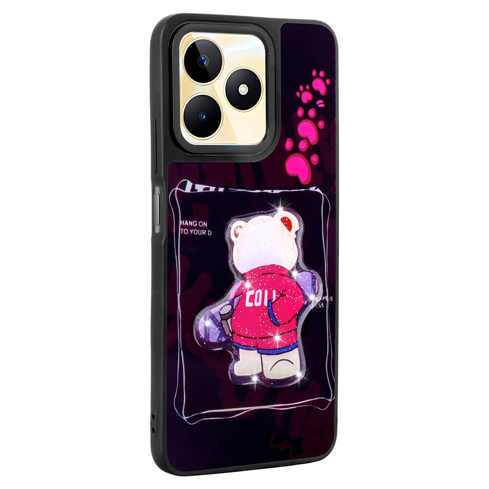 REALME C55 4G Case Shining Embossed Iconic Figured Zore Amas Silicone Cover - 4