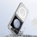 Samsung Galaxy Z Flip 6 Uyumlu Kılıf Magsafe Şarj Özellikli Şeffaf Sert PC Zore Embos Kapak - 2