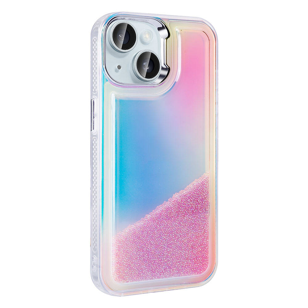 Apple iPhone 15 Uyumlu Kılıf Airbagli Renkli Arka Yüzey Boncuk Tasarımlı Zore Kumul Kapak - 2