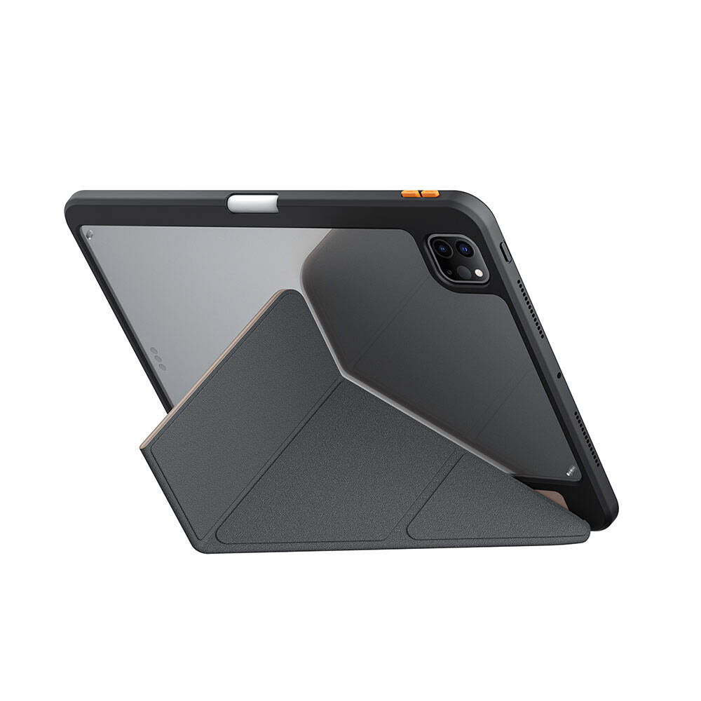 Apple iPad Pro 11 Uyumlu 2024 Kılıf SkinArma Kabartma Baskı Tasarımlı 360 Tam Koruma Arkası Şeffaf Standlı Gamma Kılıf - 4