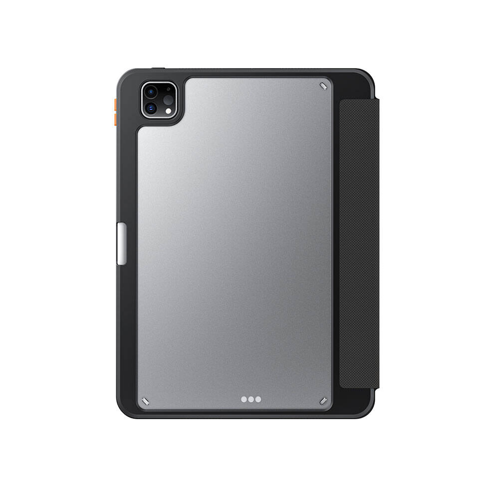 Apple iPad Pro 11 Uyumlu 2024 Kılıf SkinArma Kabartma Baskı Tasarımlı 360 Tam Koruma Arkası Şeffaf Standlı Gamma Kılıf - 6