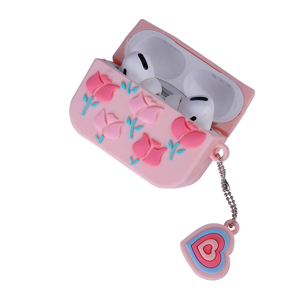 Apple Airpods Pro 2 Uyumlu Zore TPU Kabartma Figürlü İpli Airbag 37 Silikon Kılıf - 3