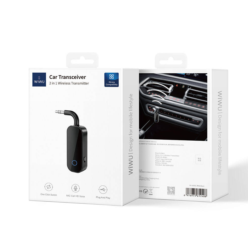 Wiwu Wi-AD001 Kablosuz Ses Alıcı Aux Girişli Bluetooth 5.0 Adaptör - 4