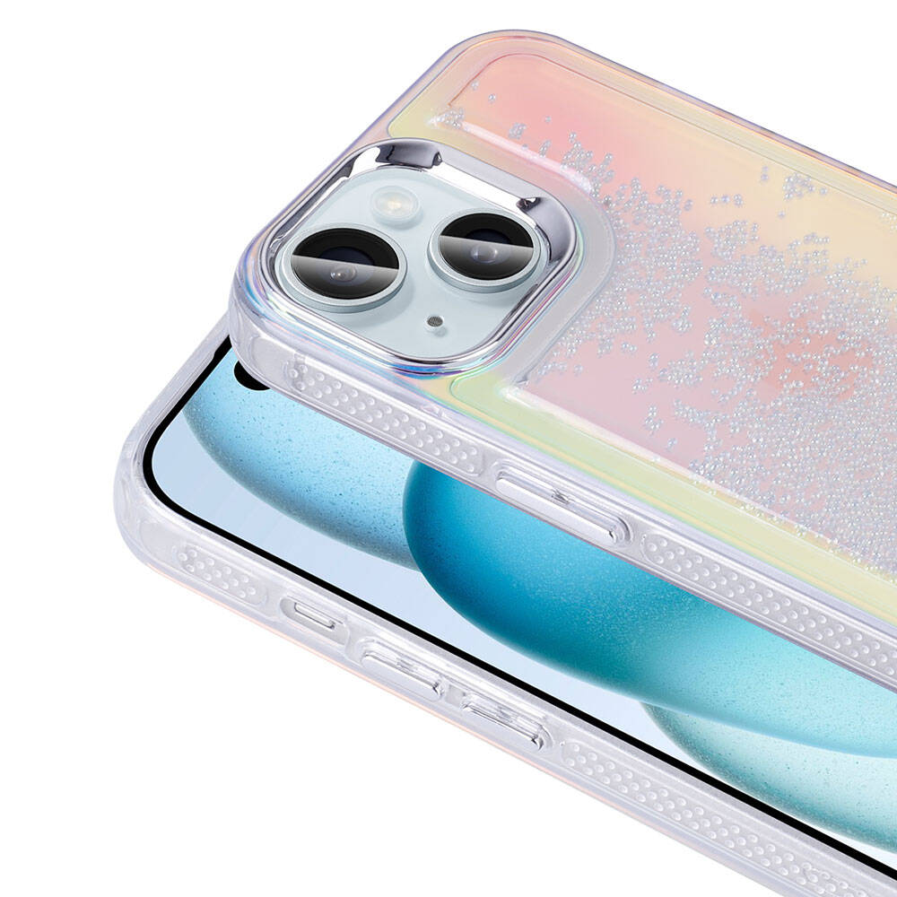 Apple iPhone 14 Uyumlu Kılıf Airbagli Renkli Arka Yüzey Boncuk Tasarımlı Zore Kumul Kapak - 4