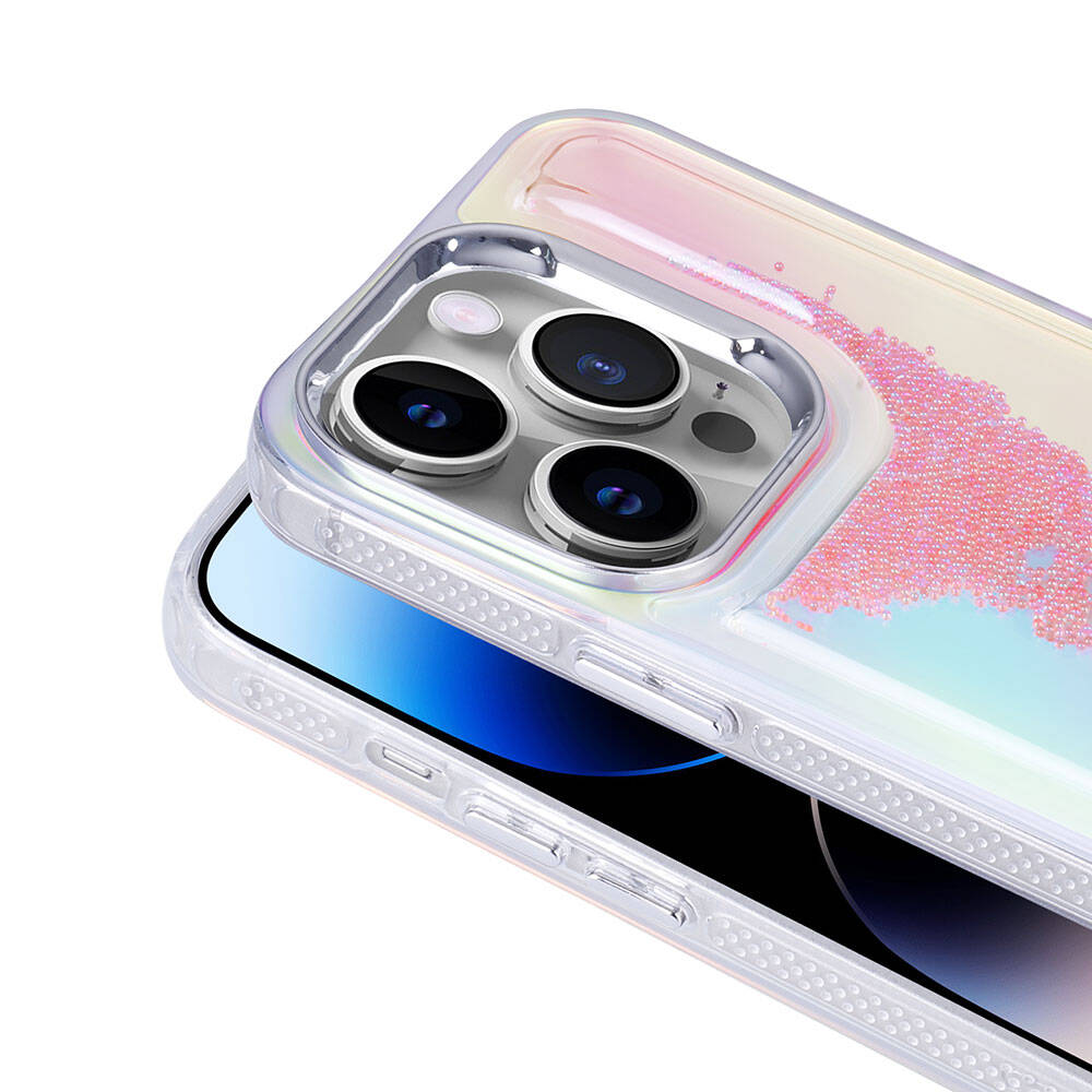 Apple iPhone 14 Pro Uyumlu Kılıf Airbagli Renkli Arka Yüzey Boncuk Tasarımlı Zore Kumul Kapak - 1