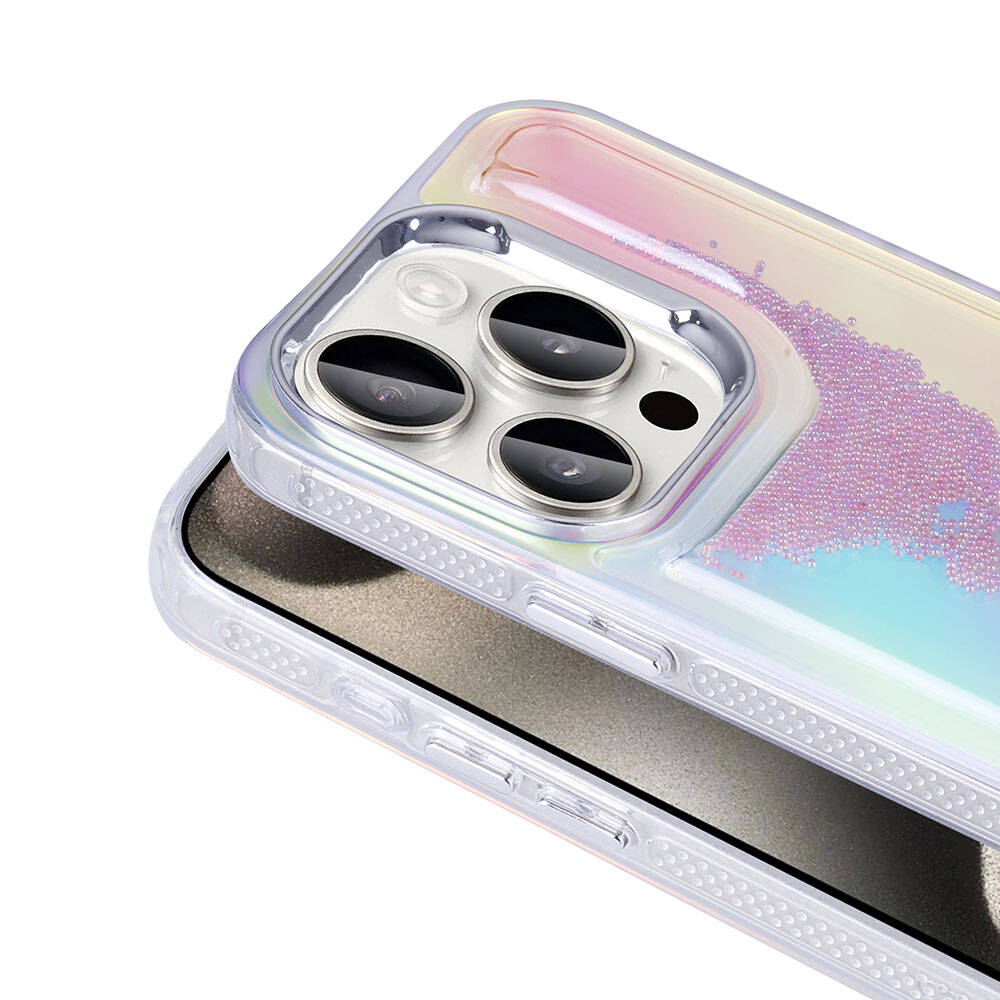 Apple iPhone 15 Pro Uyumlu Kılıf Airbagli Renkli Arka Yüzey Boncuk Tasarımlı Zore Kumul Kapak - 3