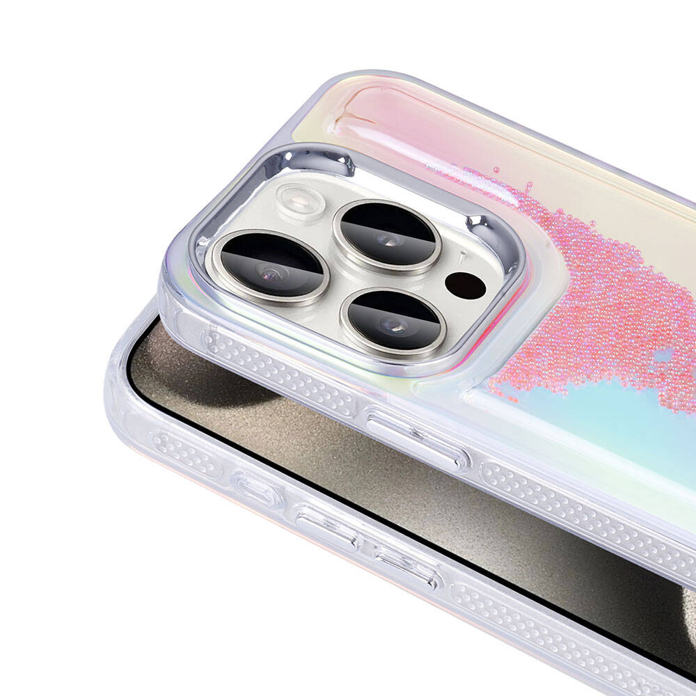 Apple iPhone 15 Pro Uyumlu Kılıf Airbagli Renkli Arka Yüzey Boncuk Tasarımlı Zore Kumul Kapak - 6