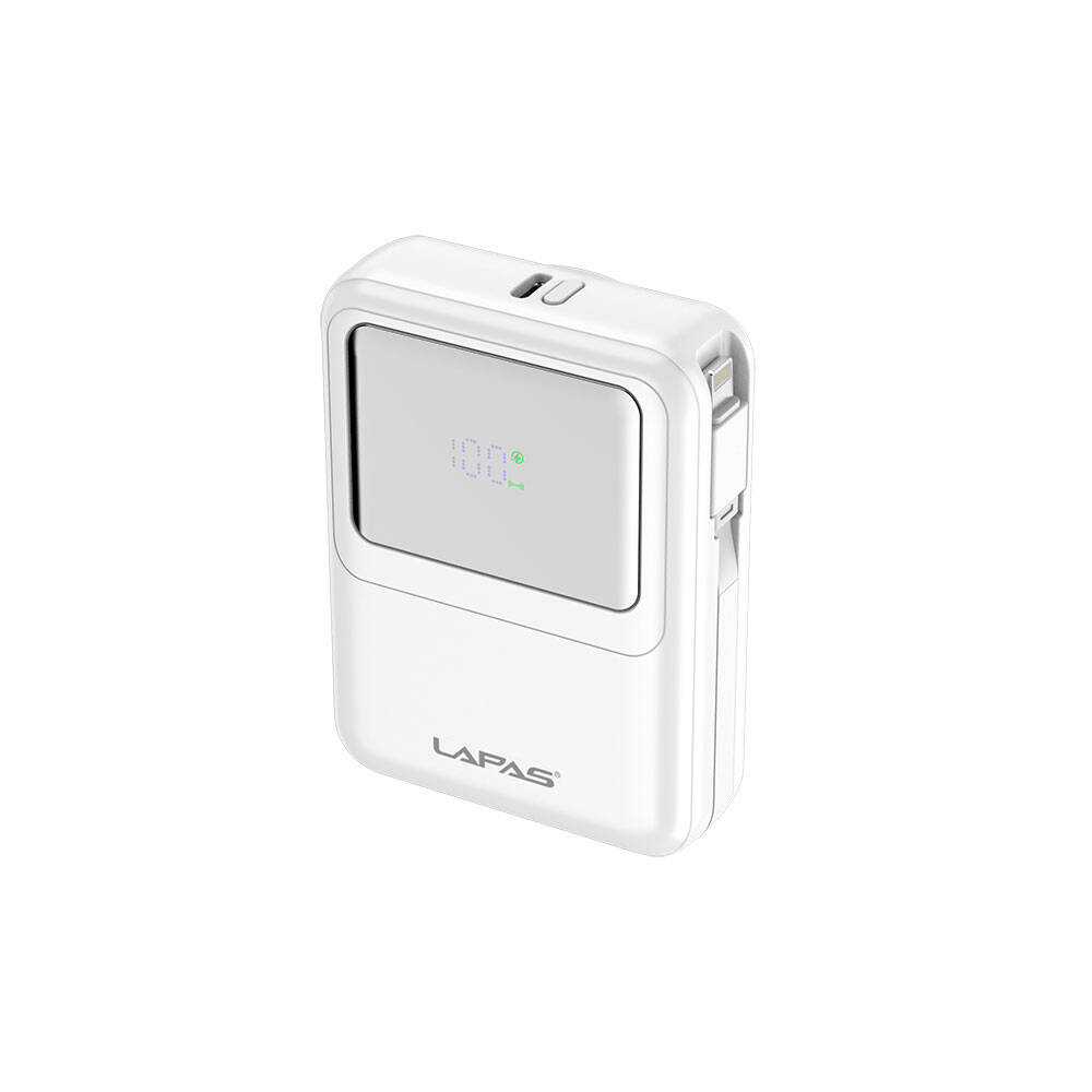 Lapas LP-PW002 Dijital LED Göstergeli Type-C & Lightning Kablosuz Taşınabilir Powerbank 10.000mAh - 7