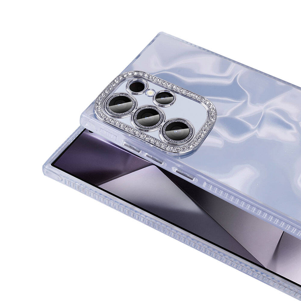 Samsung Galaxy S24 Ultra Uyumlu Kılıf Airbagli Parlak Taş Detay Tasarımlı Zore Esila Kapak - 3