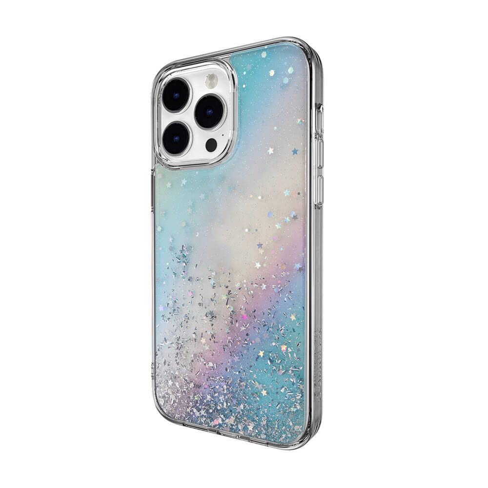 Apple iPhone 14 Pro Max Uyumlu Kılıf Parlayan Simli Şeffaf Lisanslı Switcheasy Starfield Kapak - 3
