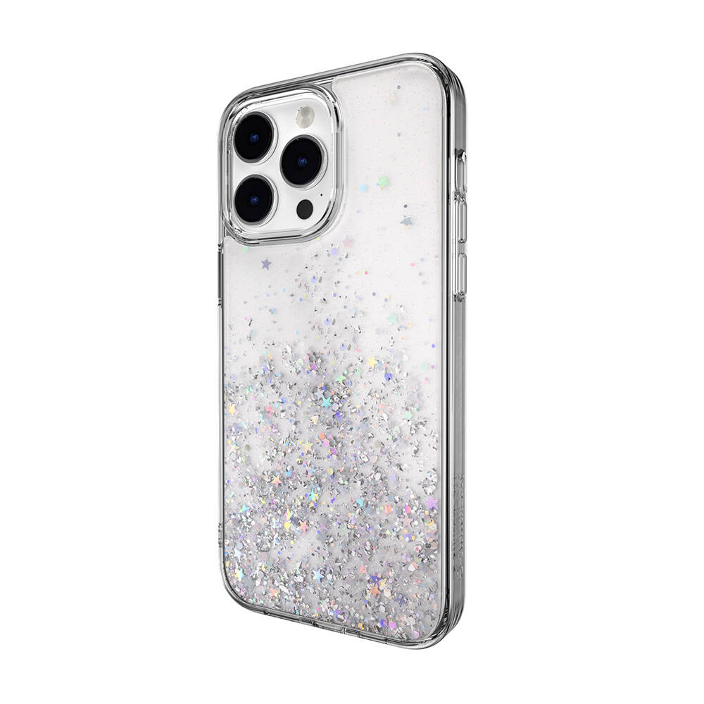 Apple iPhone 14 Pro Max Uyumlu Kılıf Parlayan Simli Şeffaf Lisanslı Switcheasy Starfield Kapak - 4