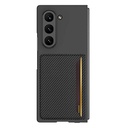 Samsung Galaxy Z Fold 6 Uyumlu Karbonfiber Arka Yüzey Zore Kartlıklı Z-Kart Kıpta Sert Kapak - 1
