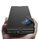Samsung Galaxy Z Fold 6 Uyumlu Kılıf Suni Deri Tasarımlı Magnetik Tokalı ve Kartlıklı Zore Kıpta Zegna Kapak - 3