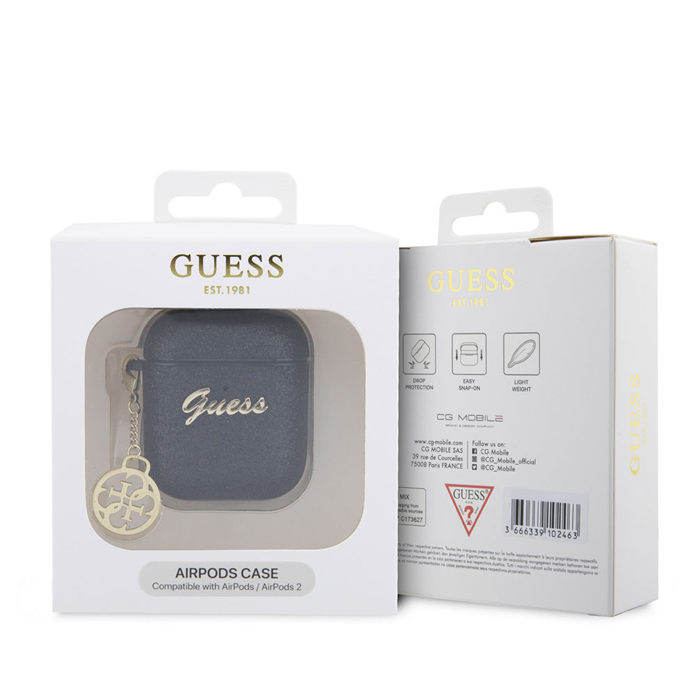 Apple Airpods Uyumlu Kılıf GUESS Glitter 4G Charm Kapak - 3