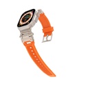 Apple Watch 42mm Uyumlu Zore KRD-108 Metal Başlıklı Silikon Kordon - 4