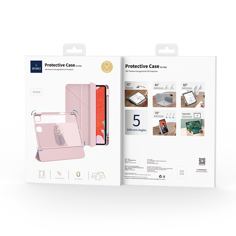 Apple iPad Pro 11 2024 Uyumlu Wiwu 360° Dönebilen Standlı Magnetik Koruyucu Tablet Kılıfı - 22