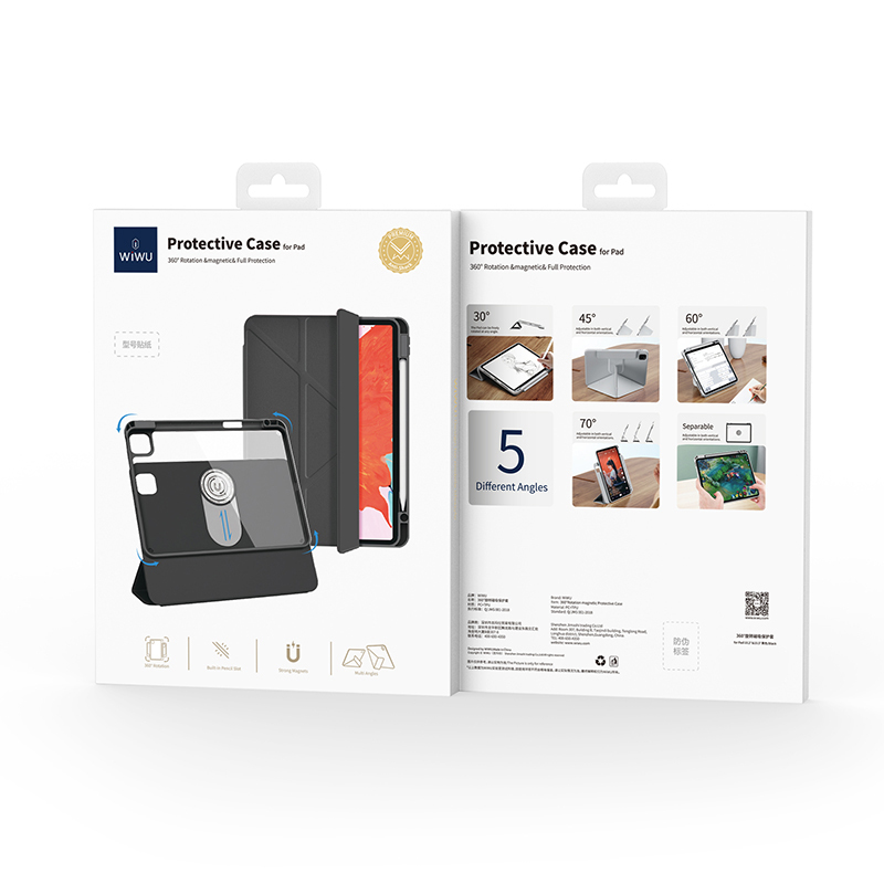 Apple iPad Pro 11 2024 Uyumlu Wiwu 360° Dönebilen Standlı Magnetik Koruyucu Tablet Kılıfı - 24