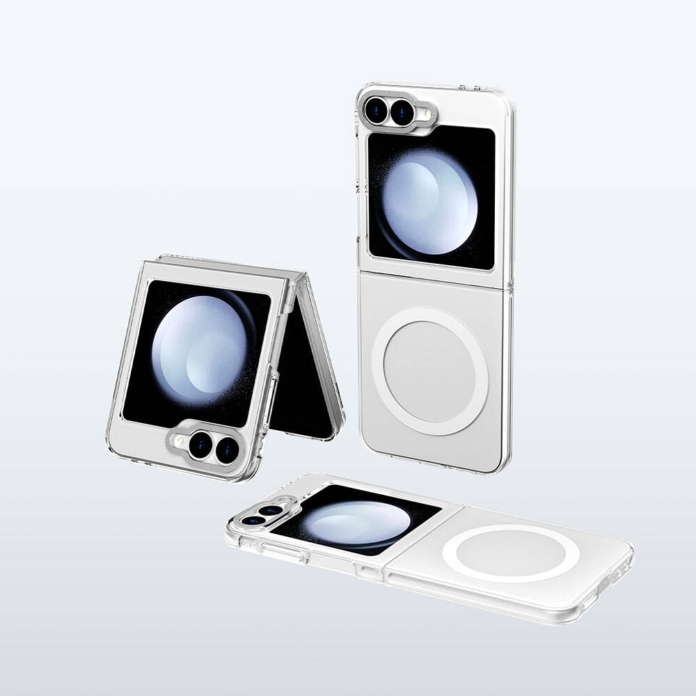 Samsung Galaxy Z Flip 6 Uyumlu Kılıf Magsafe Şarj Özellikli Şeffaf Youngkit Crystal Shield Serisi Kapak - 1