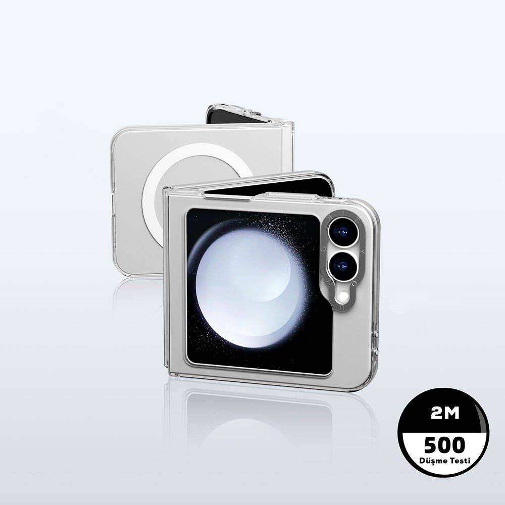 Samsung Galaxy Z Flip 6 Uyumlu Kılıf Magsafe Şarj Özellikli Şeffaf Youngkit Crystal Shield Serisi Kapak - 4