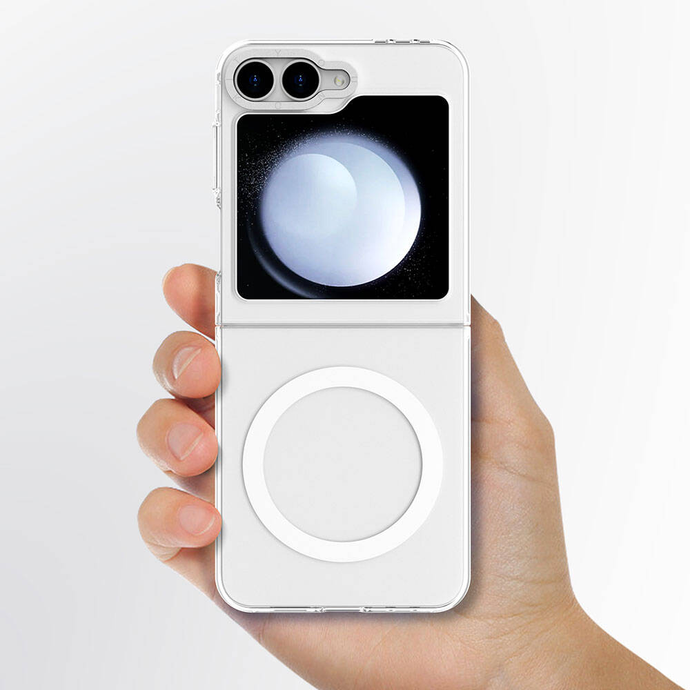 Samsung Galaxy Z Flip 6 Uyumlu Kılıf Magsafe Şarj Özellikli Şeffaf Youngkit Crystal Shield Serisi Kapak - 5