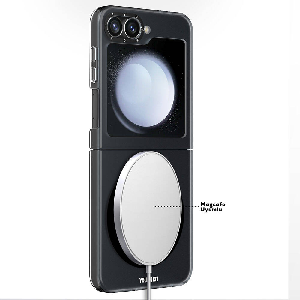 Samsung Galaxy Z Flip 6 Uyumlu Kılıf Magsafe Şarj Özellikli Youngkit Hidden Sand Serisi Kapak - 3