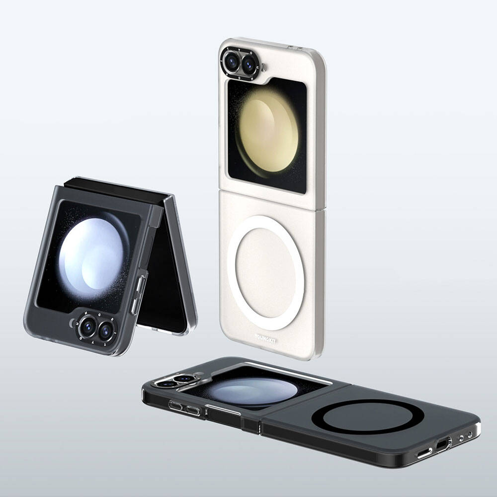 Samsung Galaxy Z Flip 6 Uyumlu Kılıf Magsafe Şarj Özellikli Youngkit Hidden Sand Serisi Kapak - 5