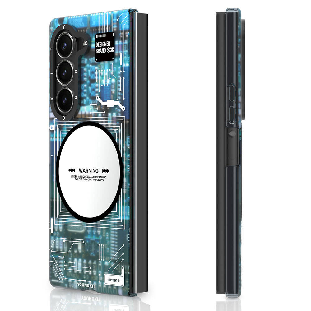 Samsung Galaxy Z Fold 6 Uyumlu Kılıf Magsafe Şarj Özellikli YoungKit Technology Serisi Kapak - 1