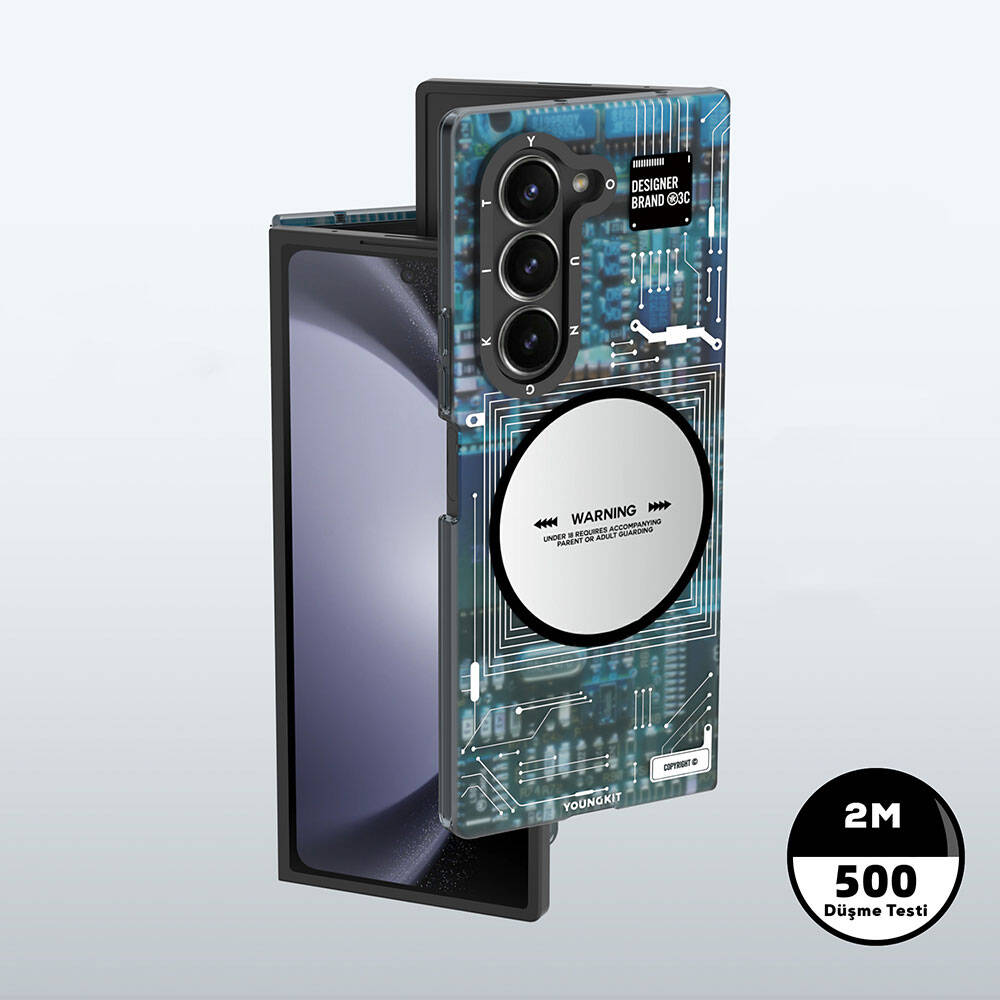 Samsung Galaxy Z Fold 6 Uyumlu Kılıf Magsafe Şarj Özellikli YoungKit Technology Serisi Kapak - 4