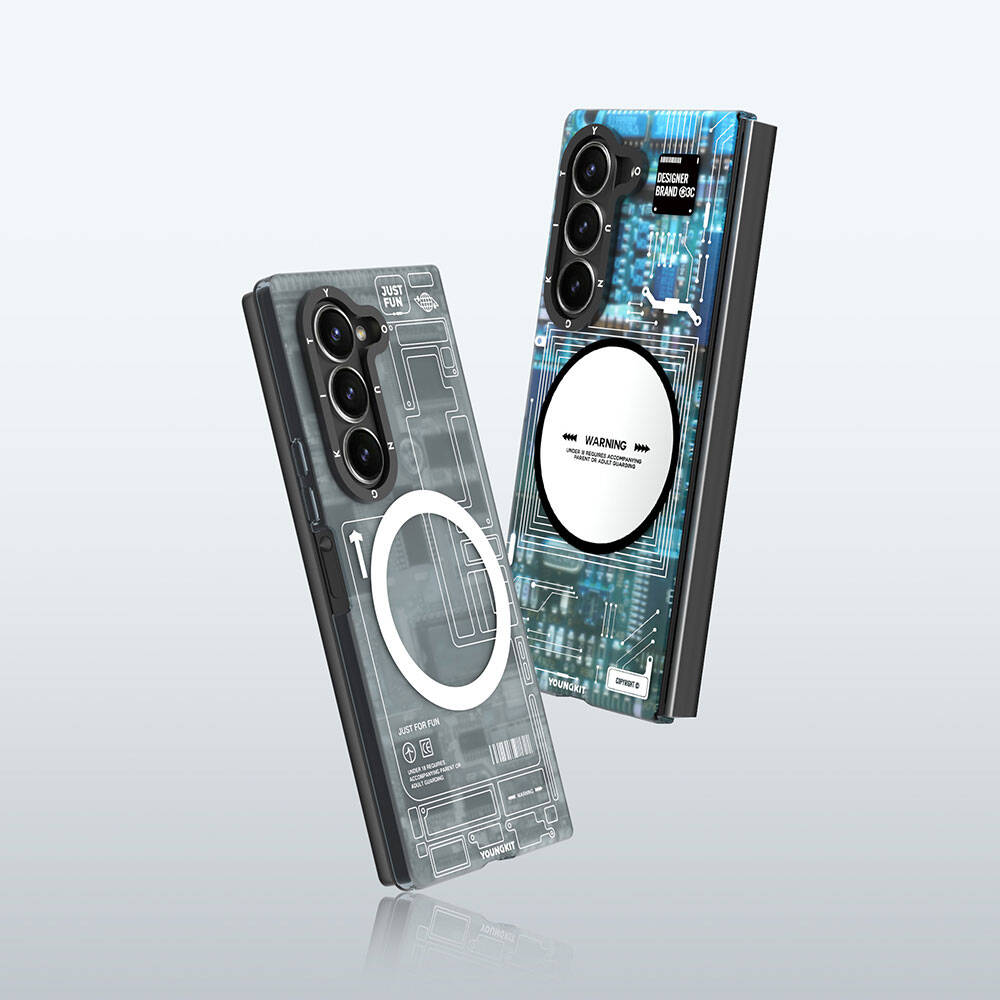 Samsung Galaxy Z Fold 6 Uyumlu Kılıf Magsafe Şarj Özellikli YoungKit Technology Serisi Kapak - 7