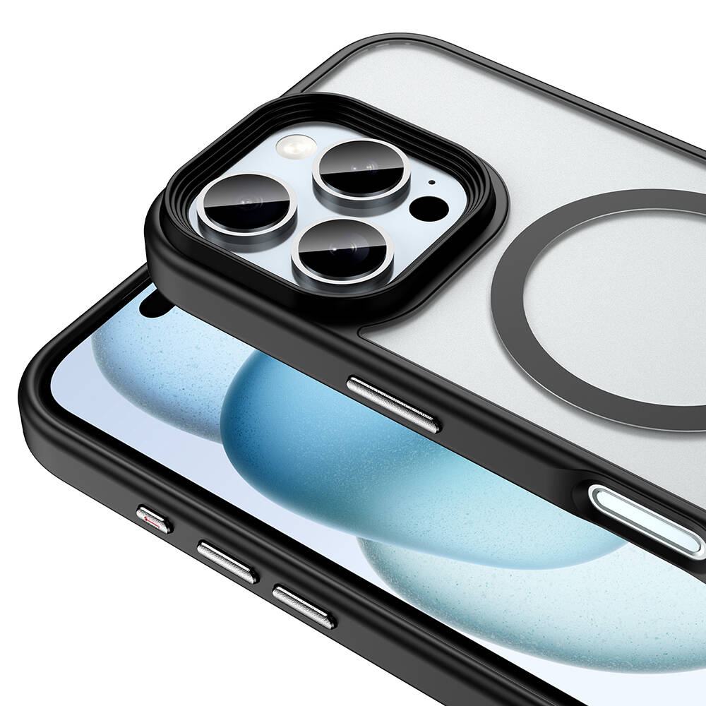 Apple iPhone 16 Pro Kılıf Mat Arka Yüzey Wireless Şarj Özellikli Zore Flet Magsafe Kapak - 3