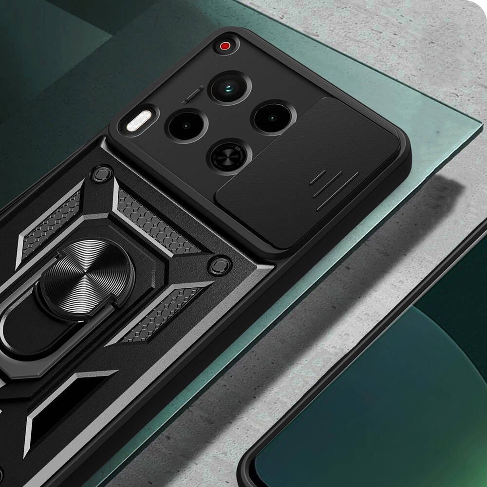 Tecno Camon 30 Uyumlu Kılıf Magnetik Standlı Kamera Korumalı Zore Sürgülü Vega Kapak - 1