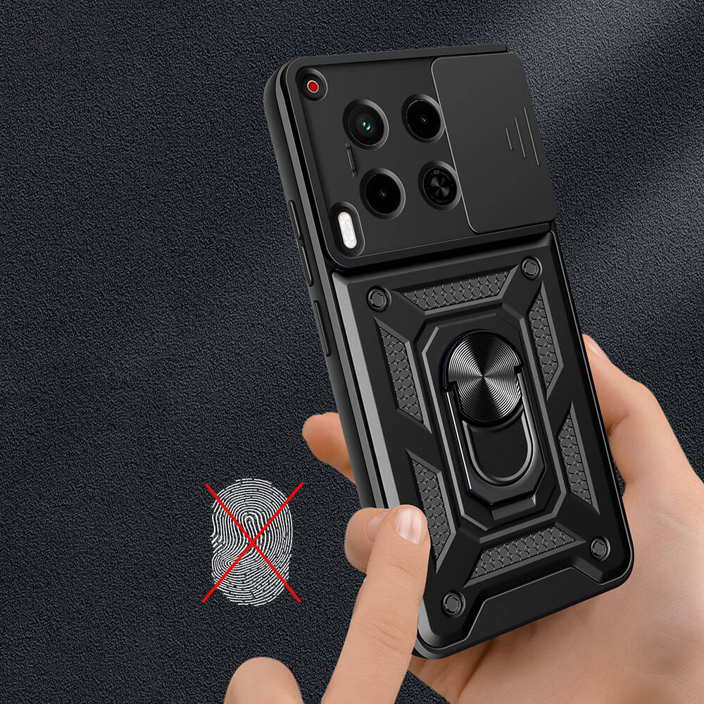 Tecno Camon 30 Uyumlu Kılıf Magnetik Standlı Kamera Korumalı Zore Sürgülü Vega Kapak - 2