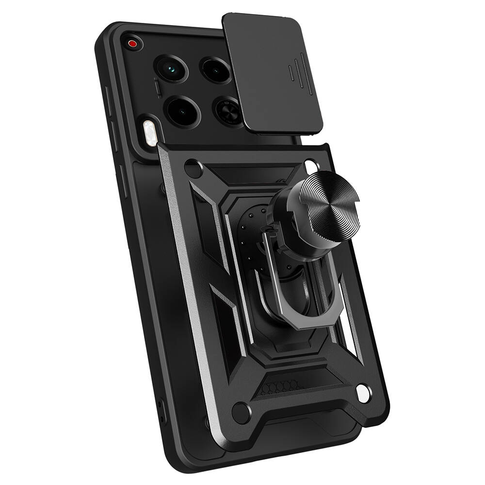 Tecno Camon 30 Uyumlu Kılıf Magnetik Standlı Kamera Korumalı Zore Sürgülü Vega Kapak - 6