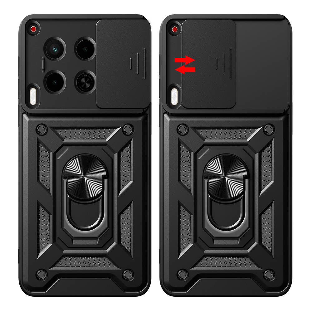 Tecno Camon 30 Uyumlu Kılıf Magnetik Standlı Kamera Korumalı Zore Sürgülü Vega Kapak - 8