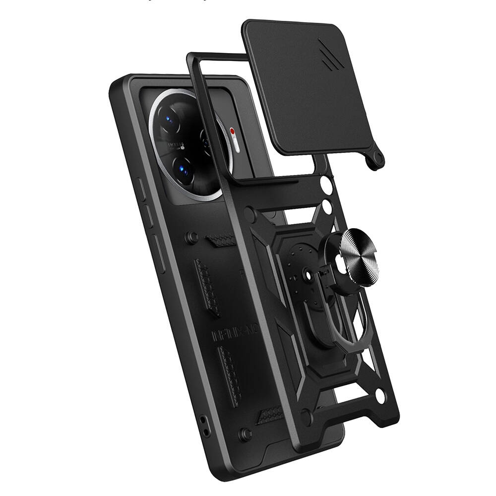 Tecno Camon 30 Pro 5G Uyumlu Kılıf Magnetik Standlı Kamera Korumalı Zore Sürgülü Vega Kapak - 6