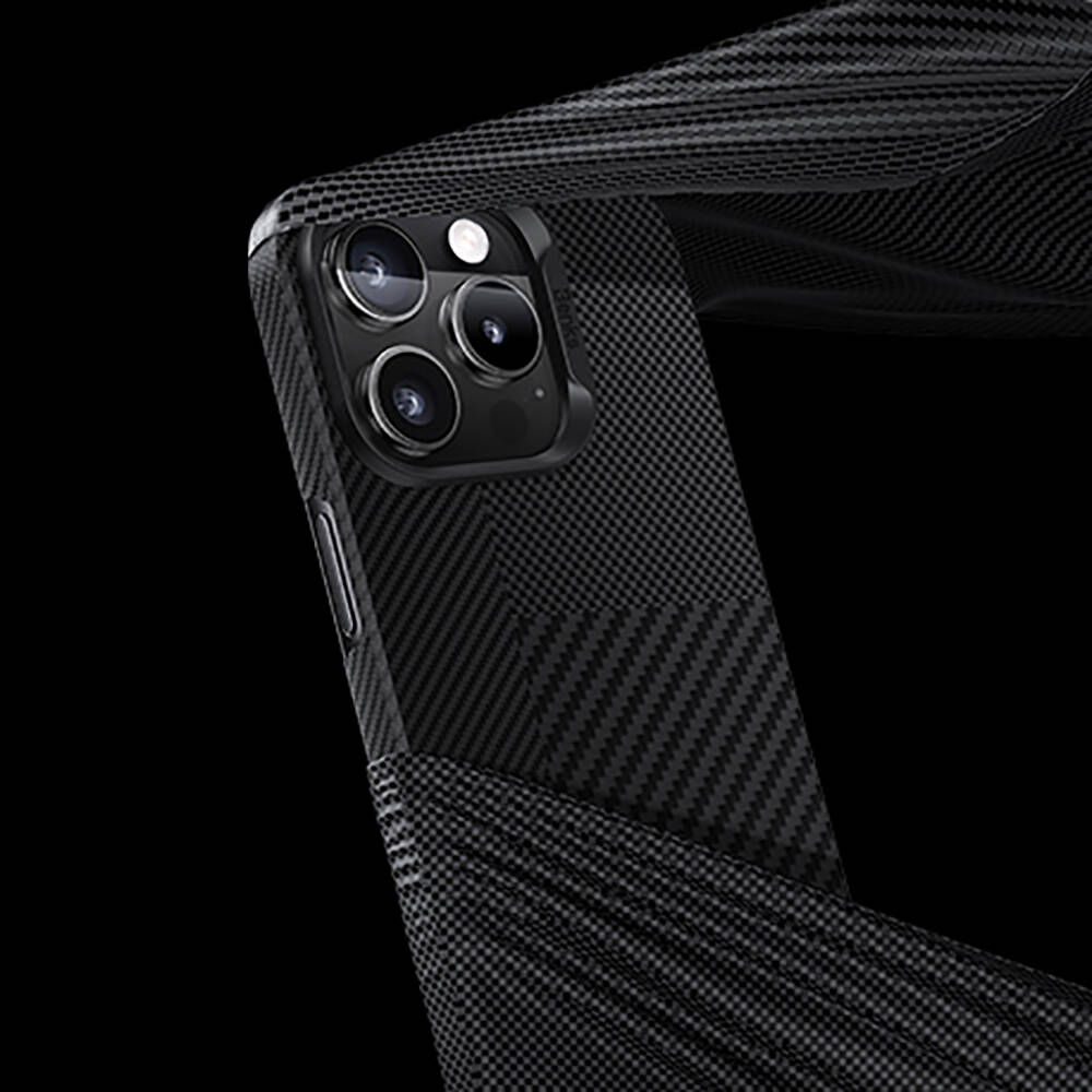 Apple iPhone 16 Pro Max Kılıf Magsafe Şarj Özellikli Karbon Fiber Benks Montage ArmorAir Kevlar Kapak - 4