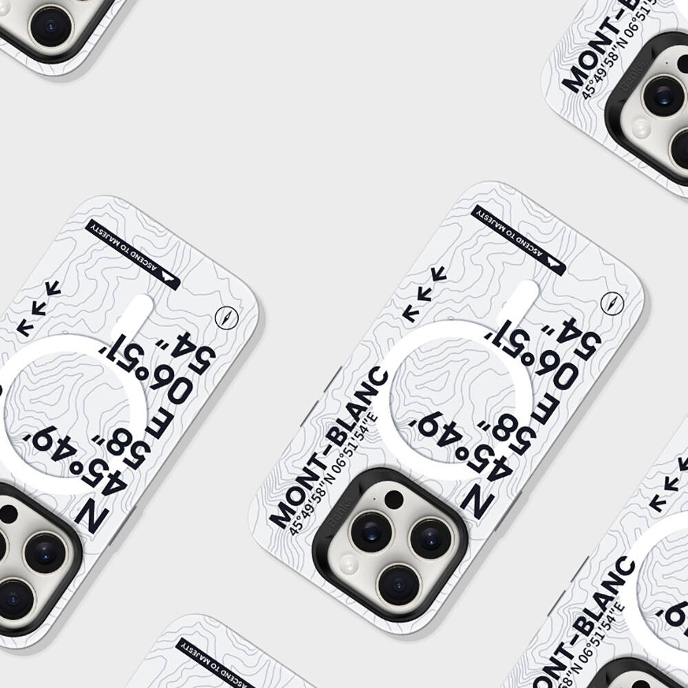 Apple iPhone 16 Pro Max Kılıf Magsafe Şarj Özellikli Koordinat Yazı Desenli Benks Summit Serisi Kapak - 2